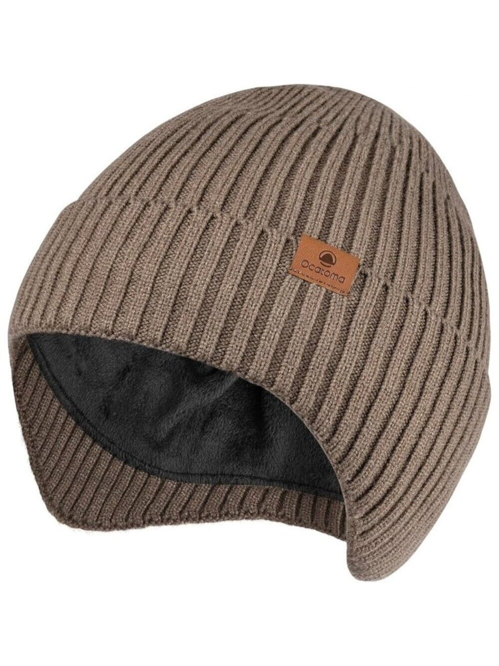 Ocatoma Winter Knit Beanie with Earflap Warm Soft Outdoor Hat Unisex Gift